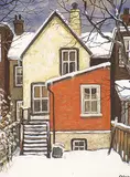 John Kasyn, Backyard on Grange Avenue, oil on masonite