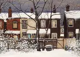 John Kasyn, Mid Winter on Amelia St., oil on masonite
