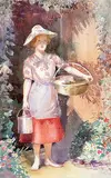 Emily Louise Orr Elliott, Untitled - Portrait of a Lady in a Garden, 1900, watercolour on paper