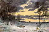 George F. Hargitt, Road Scene in Winter near Woodstock, 1910, watercolour on paper