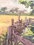 William Maltman, Untitled - Farm, Wexford Ontario, 1938, watercolour on paper