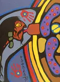 Norval Morrisseau, Christ Subservant to Mother Earth, 1979, acrylic on canvas
