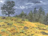 William Goodridge Roberts, Field and Tree, Grey Sky