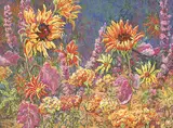 Carol Rockley, Sunflowers, pastel on paper