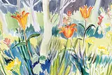 Wild Tiger Lilies by Colleen Anderson Millard, watercolour on paper, sold May 1995