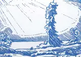 Margaret Shelton, Great Slave Lake, 1979, lino block on paper