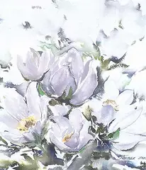 Merle Stewart, Untitled - Crocuses, watercolour on paper