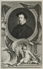 Jacobus Houbraken, Portrait Of Thomas Howard, Duke Of Norfolk, After Hans Holbein The Younger, engraving on off-white paper