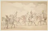 Thomas Rowlandson, French Prisoners Under Guard, 1794, pen and ink and watercolour on laid paper