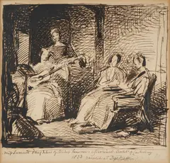 George Richmond, Study For The Four Daughters Of John Bird Sumner, Archbishop Of Canterbury, pen and ink on wove paper