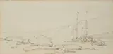 George Chinnery, A Junk In An Estuary, pencil on paper