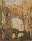 Thomas Fisher, The Interior Of A Ruined Castle, watercolour on paper