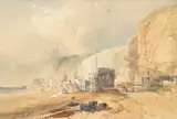Thomas Charles Leeson Rowbotham, Fishing Boats, watercolour on card