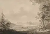 William Henry Barnard, An Open Landscape, Somerset, watercolour on paper