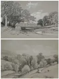 James Duffield Harding, Chalk Landscape; A View Of Hastings From The Cliffs (I & Ii), chalk on paper