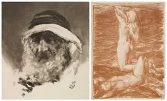 Sir Herbert Herkomer, Study Of An Arab Head, 1909, lithograph printed in sanguine