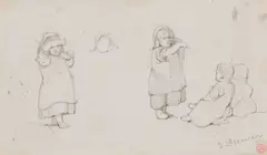 Edward Duncan, A Folio Of Figure Studies, pencil on paper each