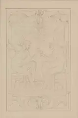 Walter Crane, Preparatory Drawing For Scottish Widows Calendar, February, pencil on paper