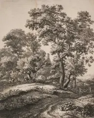 Antonie Waterloo, A Mother And Children Resting (Hollstein 122), Etching