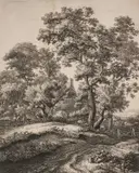 Antonie Waterloo, A Mother And Children Resting (Hollstein 122), Etching