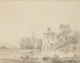 Louis Belanger, The Fishing Party, Italy, pencil on paper