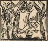 Lyonel Feininger, Tahiti, circa 1921, woodcut