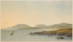 John Warwick Smith, The Western Extremity Of The Isle Of Man Towards Anglesea, watercolour over traces of pencil