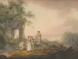 William Payne, Wood Gatherers, watercolour over pen and ink