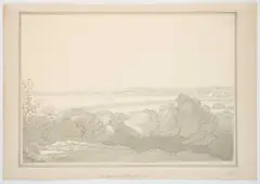 John White Abbott, The Warren, Mouth Of The Exe, pen and ink and wash