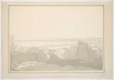 John White Abbott, The Warren, Mouth Of The Exe, pen and ink and wash