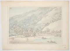 Thomas Sunderland, View Of Pulau Penang Island, Malaysia, pen and ink and blue and grey wash over pencil