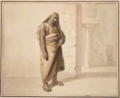 Henry Tresham R.a., A Tunisine Prisoner At Malta, pen and brown and and watercolour over pencil