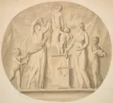 John Francis Rigaud R.a., A Sacrifice To Venus, pen and ink and grey wash