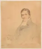 Joseph Slater, Portrait Of A Cleric, pencil and watercolour
