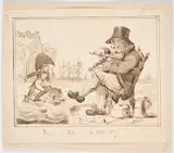 William Henry Brooke, Riding A Frog, pen and brown ink and sepia wash