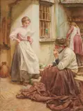 Walter Langley, Pleasant News, watercolour on paper
