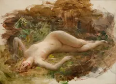 Léon Comerre, Study For Arachne, oil on canvas
