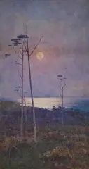 Gerald Fitzgerald, Full Moon Near Port Kembla, New South Wales, watercolour heightened with stopping out and gum arabic