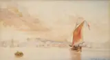 Edward William Cooke R.a., A Collection Of Watercolours Including Four Copies After Alexander, Crome, Turner And Callcott Mounted Together, Fishing Boats And Cattle And A View Of St Michael's Mount, Cornwall, watercolour