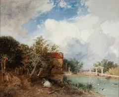 James Baker Pyne, Papermill In Berkshire, oil on canvas
