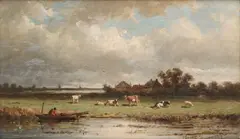 Anthonie Jacobus van Wijngaerdt, Cows Resting, oil on panel