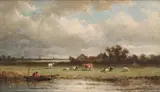 Anthonie Jacobus van Wijngaerdt, Cows Resting, oil on panel