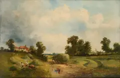 James Meadows, Haymaking, oil on canvas