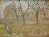 Jakob Nussbaum, Trees By A Stream, oil on canvas