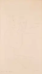 Eric Gill, Playing Piano Duets, pen and ink on paper