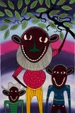 Hendrick Lilanga, Baba Na Wanae Wamepiga Picaip Pa Pamoja, oil on canvas