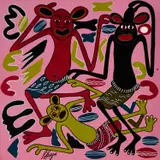 George Lilanga, Jamani! Hata Mkinitenga Mimi Bado Rafiki Yeno, oil on board