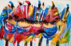Larry Otoo, Northern Brotherhood Ii, Acrylics) / LARRY OTOO / GHANA / 2003 on the reverse acrylic on canvas