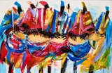 Larry Otoo, Northern Brotherhood Ii, Acrylics) / LARRY OTOO / GHANA / 2003 on the reverse acrylic on canvas