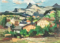 Georges Hanna Sabbagh, Paysage, oil on canvas